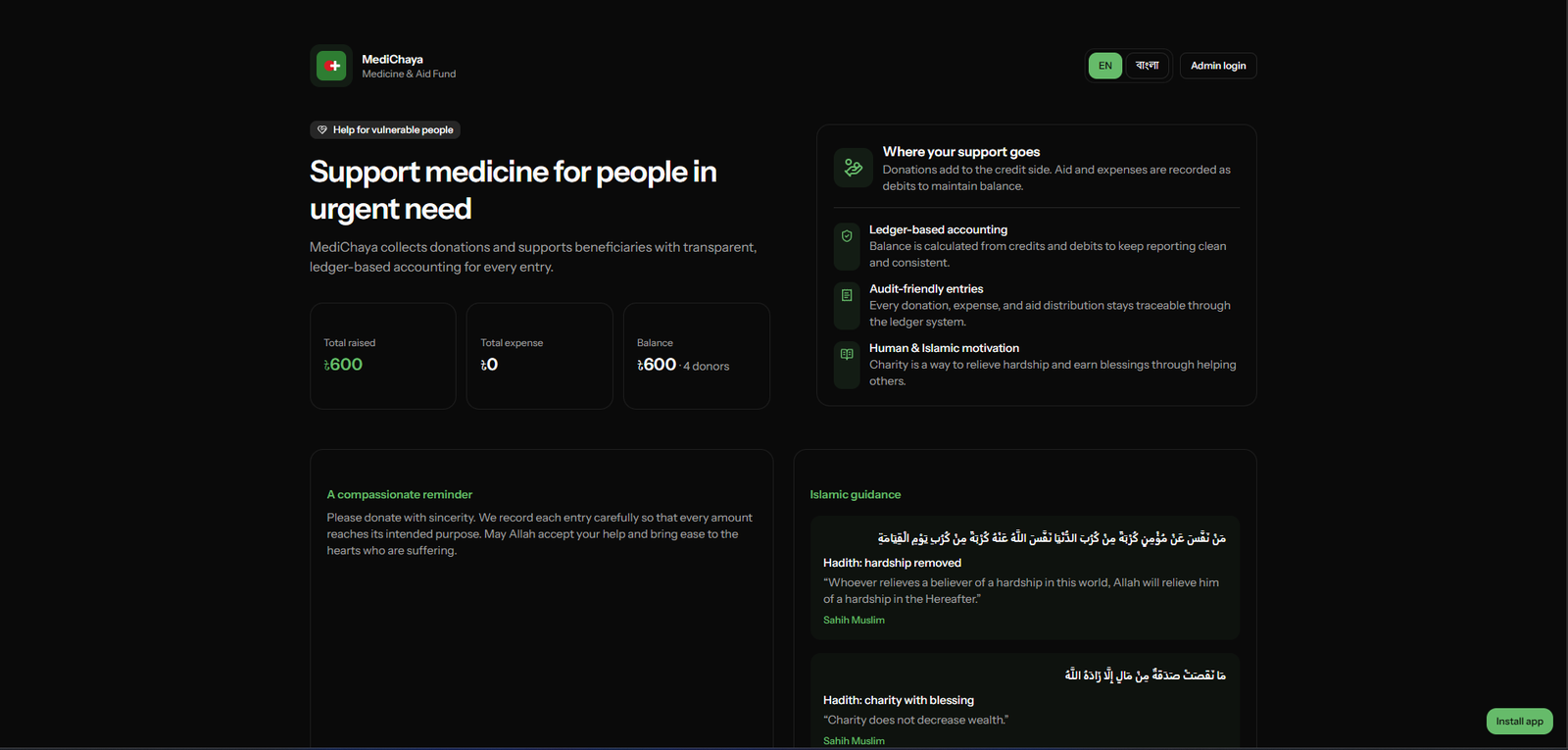 MediChaya platform screenshot